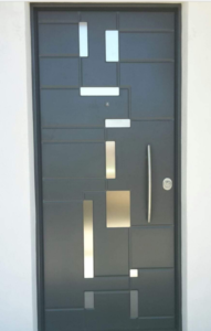 porta Blindata con pannello VERTIGAL ALLUMINIO
